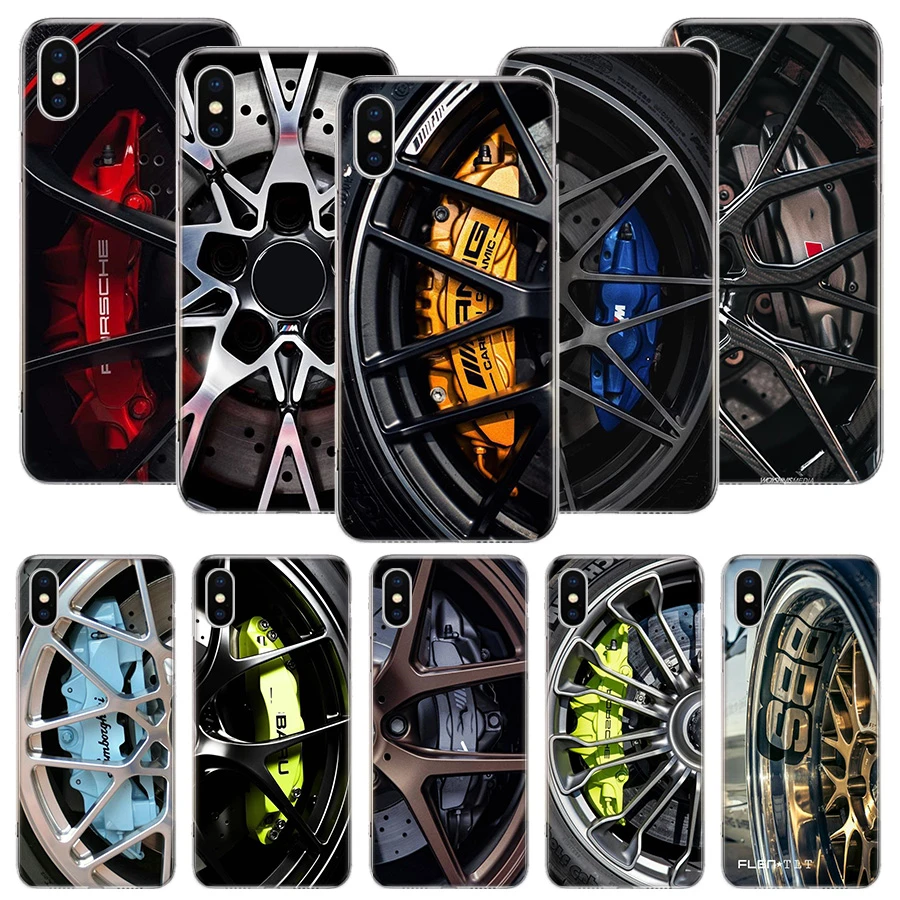 Sports Car Wheel Tire Speed Phone Case For iPhone 11 12 13 Pro XS XR X Max 7 8 6 6S Plus Mini + 5 SE Pattern Customized Coque Co case for iphone 13 pro max