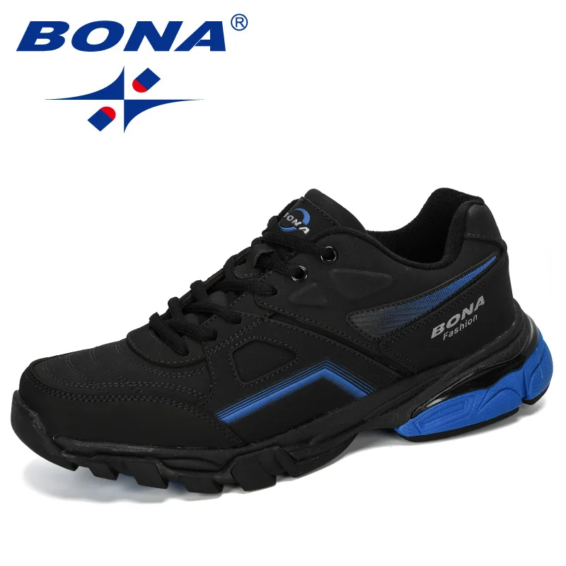 

BONA 2019 New Designers Popular Cow Split Sneakers Men Casual Breathable Shoes Soft Jogging Tennis Shoes Man Athletic Footwear