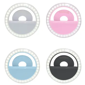 

Mobile Phone Light Clip Selfie LED Auto Flash For Cell Phone Smartphone Round Portable Selfie Flashlight TikTok Makeup Mirror