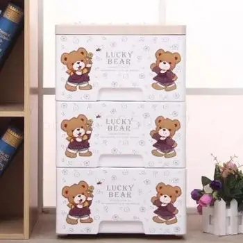 

Drawer-type Receipt Cabinet 3-storey 3-storey Small Baby Plastic Clothes Cabinet Storage Cabinet Bedside Cabinet