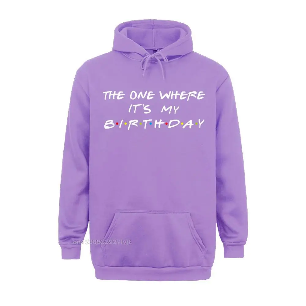 Tops & Tees Normal Father Day High Quality Printed Short Sleeve Pure Cotton Crewneck Men T Shirts Printed Tops & Tees The One Where Its My Birthday Funny Graphic T-Shirt_136 purple
