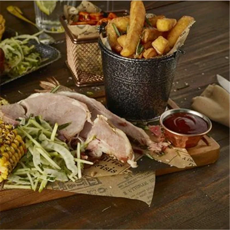 Net red beer barrel stainless steel 304 mini french fries barrel bar KTV ice bucket black snack iron bucket