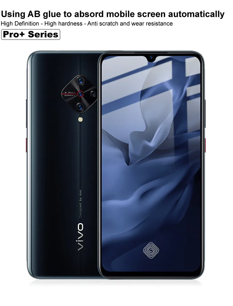 IMAK Для Vivo Y9s закаленное стекло Pro + версия полностью правительственная защита для