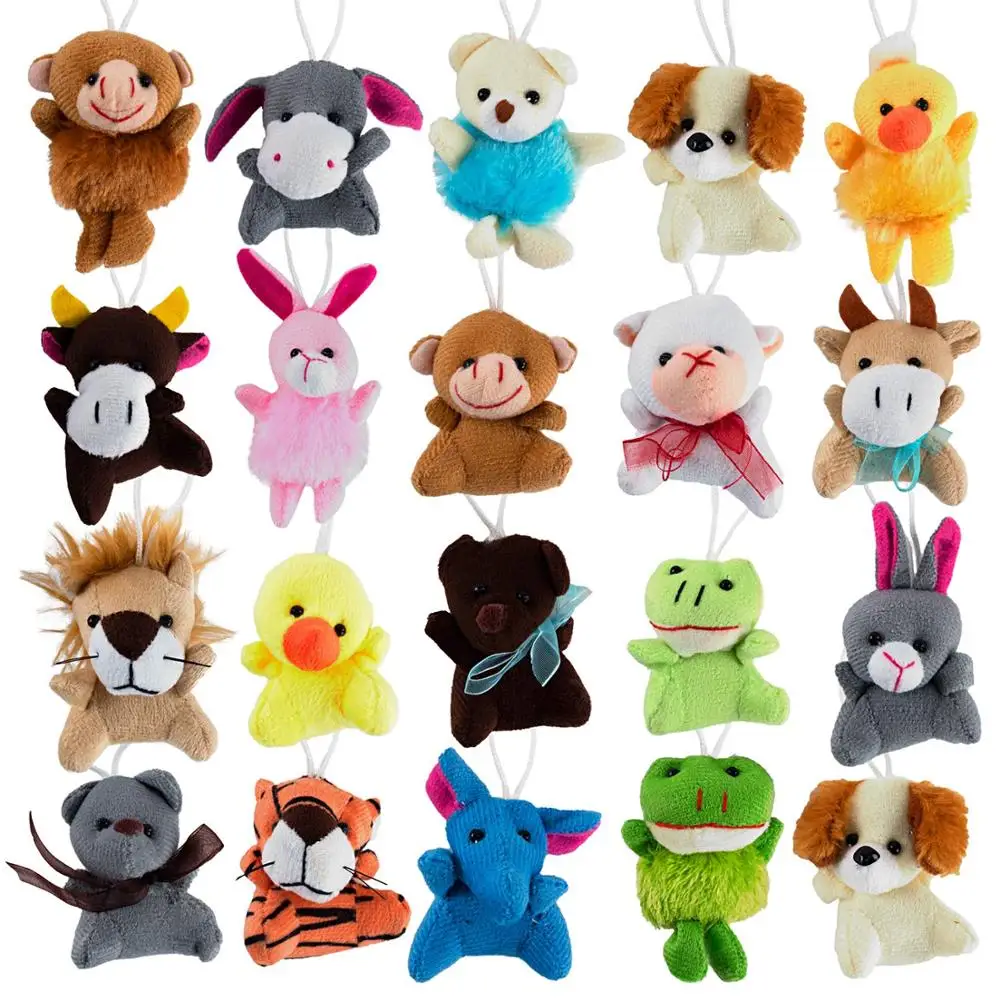 Plush Mini Animal Lion Tiger Bear Cow Dog Elephant Monkey Frog Duck Rabbit Leopard Hippo Donkey Deer Stuffed Animals Key Chain |