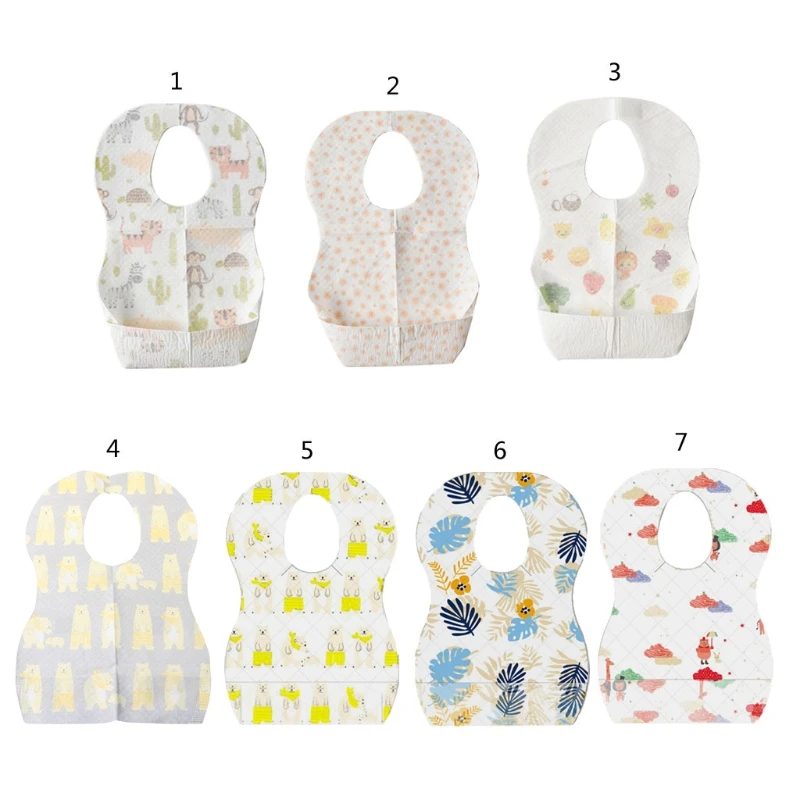 

10pcs/lot Sterile Disposable Bibs Children Baby Waterproof Eat Bibs With Pocket