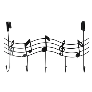 

Creative Iron Musical Note Gate Hook Strong Wall Hanger Hook Free Nail (Black)
