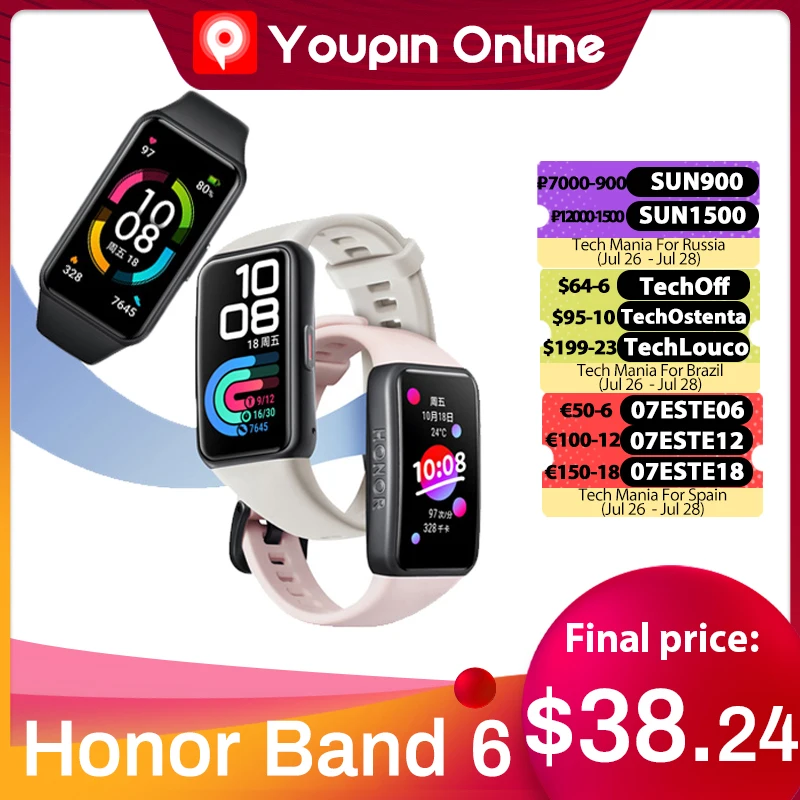 Honor Band 6 SpO2 Smart Wristband 1st Full Screen 1.47