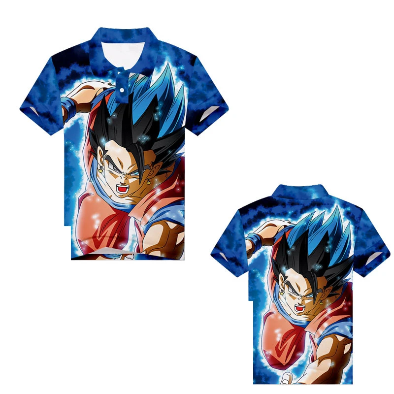 Аниме Dragon Ball Z рубашка поло Гоку Вегета 3D принт Мужская Спортивная Подростковая рубашка для гольфа короткий рукав теннисные футболки уличная одежда