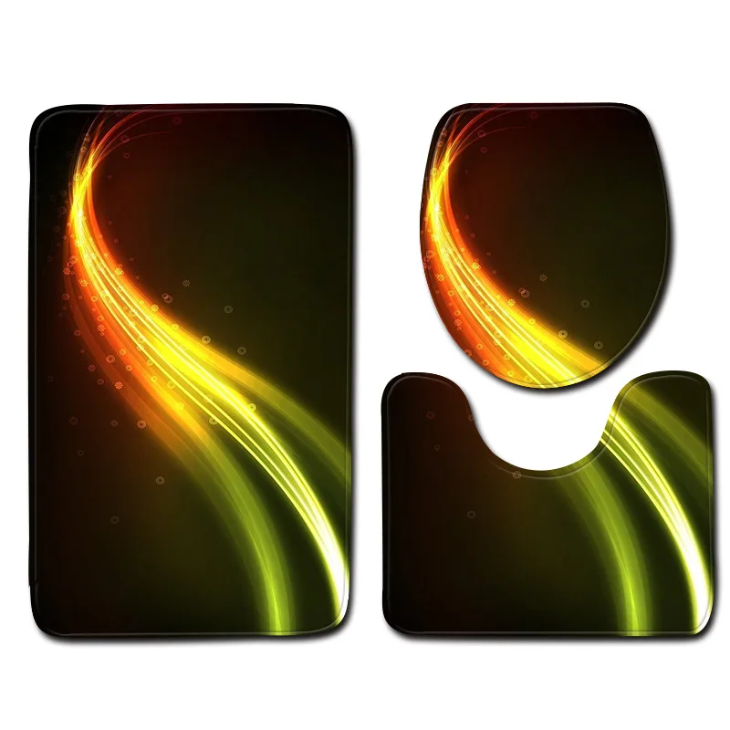 Zeegle 3pcs Bathroom Mat Colorful Carpet For Bathroom Toilet Mat Absorbent Bathroom Floor Mats Bath Rugs Non-slip Shower Mat