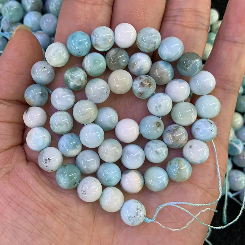 8-10 мм натуральный синий самоцвет LARIMAR камень бусины 1" Круглые DIY бусины для изготовления ювелирных изделий Аксессуары для женщин и мужчин подарок - Цвет: 8mm