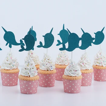 

Shark Cupcake Topper Glitter Shark Paper Cupcake Topper Birthday Party Decorations Party Supplies Shark Party Decor