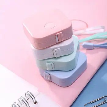 

Portable Retractable Mini Tape Measure Leather Ruler Box Portable Fashion Design School Student Ruler Sewing Tools Candy Color