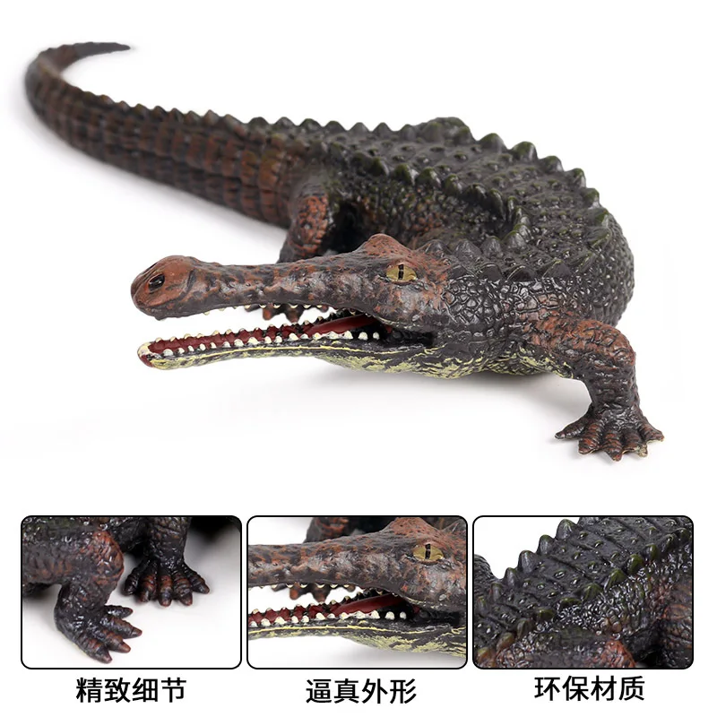 Дети Твердые модели животного мира модель стиль крокодил черный Sarcosuchus крокодил Гараж Комплект украшения игрушки