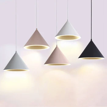 

Nordic Simple Modern Chandelier Creative Personality LED Restaurant Light Macaron Style Restaurant Pendant Lamp Bar Lamp Metal