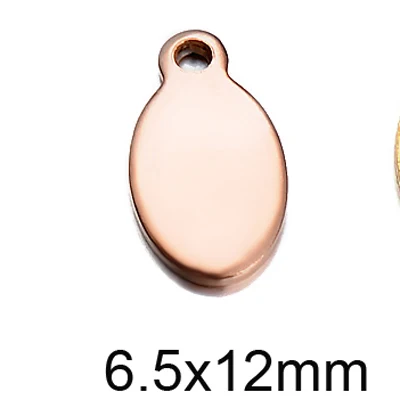 6.5x12 rose gold 8 мм, 10 мм, 12 мм из 50 шт. серебряный и золотой тон из нержавеющей стали пустые штамповочные бирки ID Dog бирки для логотипов не выключают цвет - Color: 6.5x12 rose gold