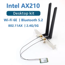 3000mbps intel ax210 ax200 wi-fi 6e m.2 desktop kit 2.4g/5g/6g bluetooth 5.2 802.11ax/ac ax210ngw adaptador de cartão sem fio antena