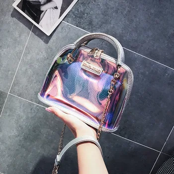 

INS Laser PVC Transparent Bag WOMEN'S Shoulder Bag Mini Bag Shell Cross-body Bag