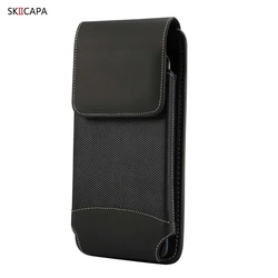 Oxford Leather Phone Pouch with Belt Clip Holster - Samsung S23Ultra (Vertical bag)