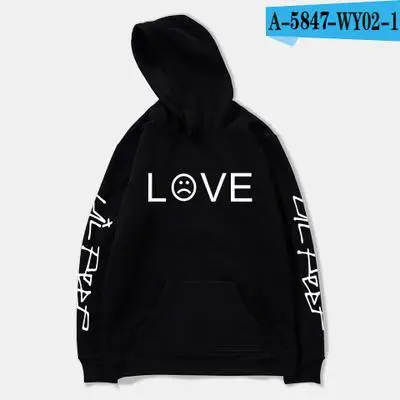 Модные хлопковые толстовки Lil с открытым капюшоном Love Lil. Peep для мальчиков и девочек, уличная одежда, Классический пуловер с капюшоном, женская одежда - Цвет: Небесно-голубой