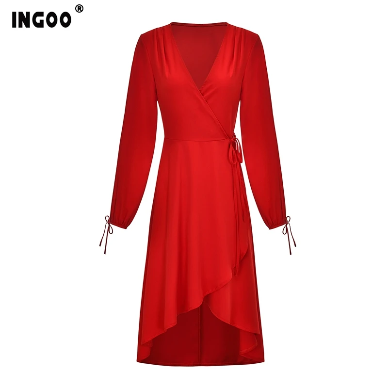 INGOO 2019 сексуальное Бандажное платье ласточкин хвост элегантное однотонное с
