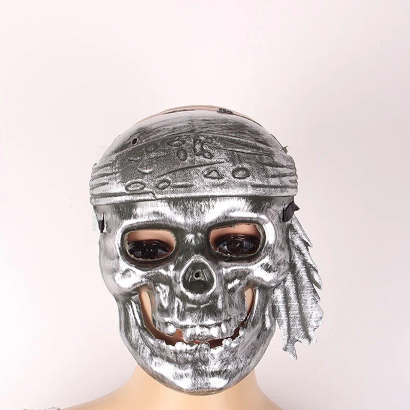 

Halloween Party Horror Mask Skull Skeleton Airsoft Paintball Full Face Game Protect Safe Skull Mask Silver in Gold Y
