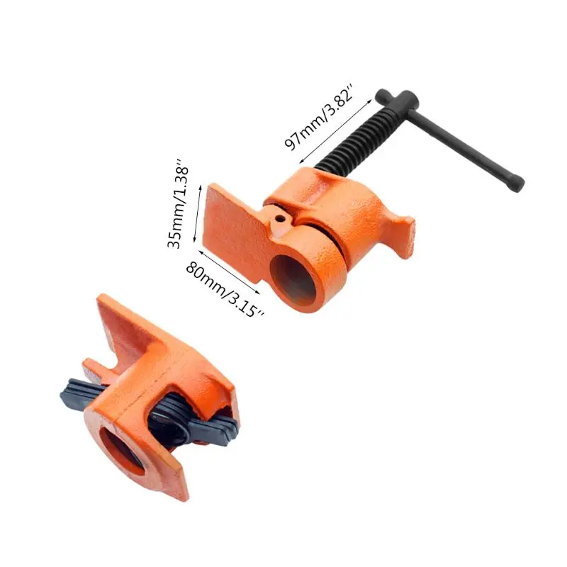3/4" Wood Gluing Pipe Clamp Heavy Duty Woodworking Cast Iron Fixture Carpenter