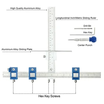 

Cabinet Hardware Jig Drawer Knobs & Pull Jig Inch Metric Adjustment Screwdriver Quick And Easy Adjustment