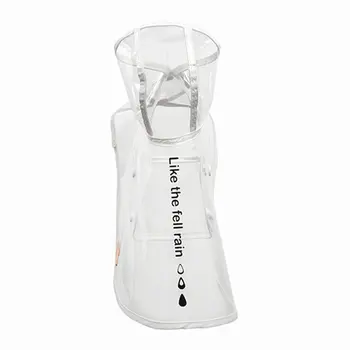 

Foldable Waterproof Transparent Raincoat Rainwear Poncho Clothes Dress with Color Border for Puppy Dog Poodle Pet