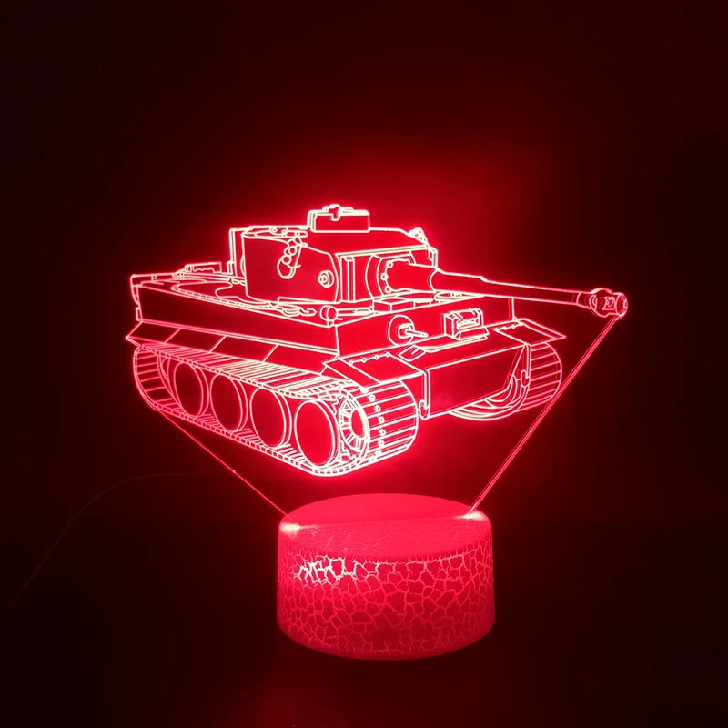Резервуар 3D лампа Ночной светильник питание от аккумулятора напрямую лучший