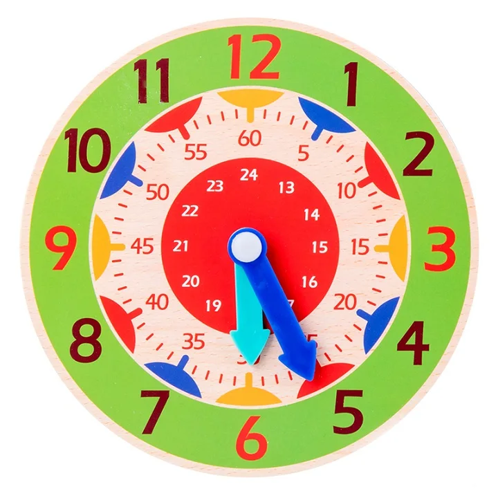 Children Montessori Wooden Clock Toys Hour Minute Second Cognition Colorful Clocks Toys for Kids Early Preschool Teaching Aids 11