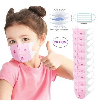 

s a box Cartoon Kids Disposable Mask 3 Layer Child Filter Hygiene Thicken Children's Face Mouth Mask Earloop Fast Delievry