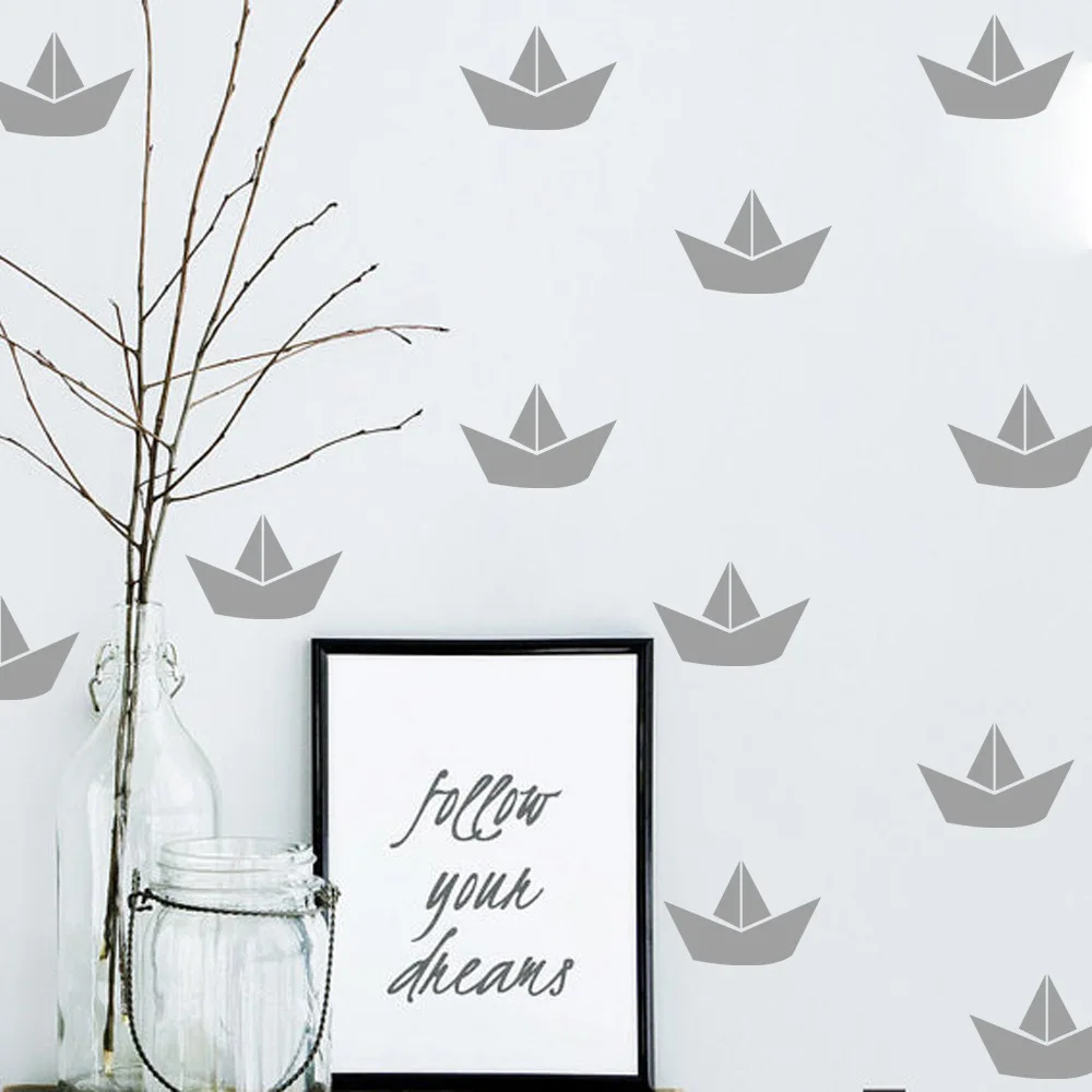 Hot Sales Nordic Cute Boat Simple Wall Stickers CHILDREN'S Room Dormitory Bedroom Decorative Stickers Removable Stickers