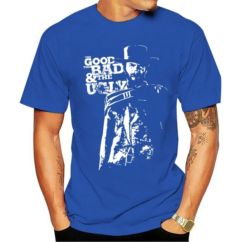 

2020 Fashion T Shirts Clint Eastwood : The Good The Bad And The Ugly Western Movie Men's Black Youth Cool O-neck 100% cotton