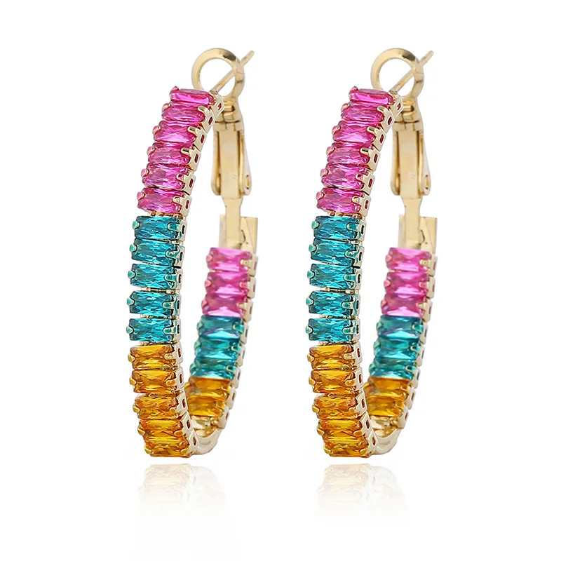 Fashion Earrings Women Dangle Earring jewelry Zircon earrings Simple goddess earring female color Round Ear Accessories | Украшения и