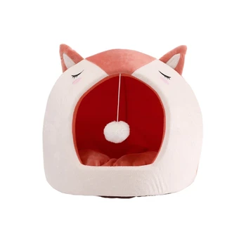 

Warm Cozy Pet Bed Winter Sleeping Bag Dog Cat House Portable Indoor Cave Nest Removable Cushion Puppy Tent