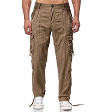 Мужские Свободные Комбинезоны, тактические брюки-карго, мужские военные штаны, хлопок, много карманов, тянущиеся гибкие мужские повседневные брюки