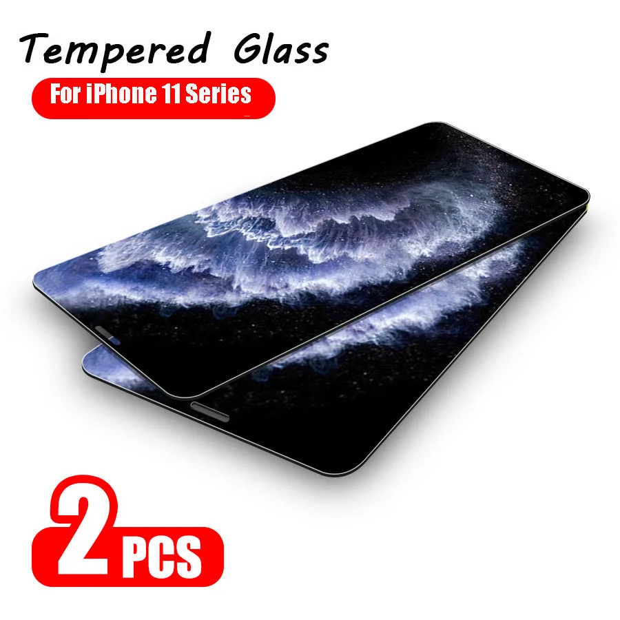 

2pcs/lot Clear Tempered Glass for Iphone 11 Pro Max Transparent High Sensitive Screen Protector Protective Film
