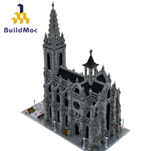 Mundialmente famosa arquitetura medieval retro catedral edifício de montagem blockskit diy tijolos educação presentes natal