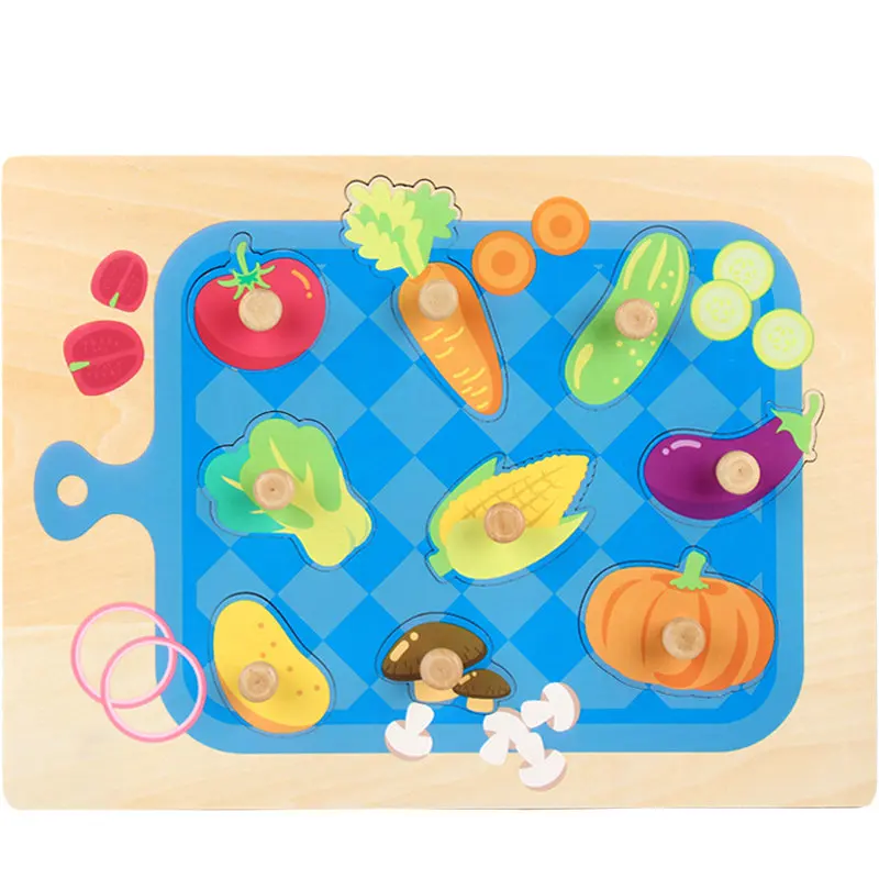 Children's Animal Fruit wooden puzzle board toys, No burrs, baby wood puzzles Forest/Marine/Farm etc Classic jigsaw puzzles toy 17