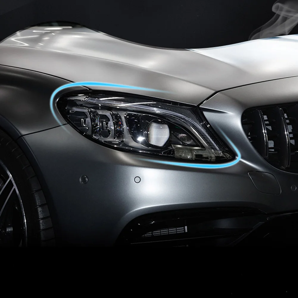 Newest For Mercedes Benz A C E GLC GLA CLA GLS GLE Class W177 W205 W213 Car Headlamps TPU Smoked Black Headlights Protector Film