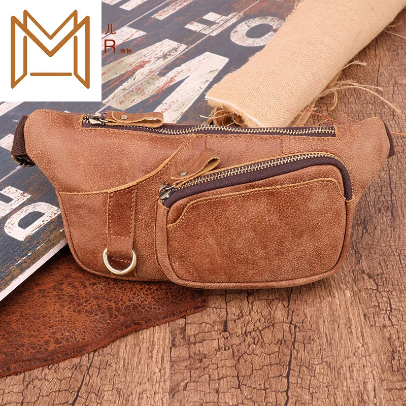

Man Pocket More Function Outdoors Package Single Shoulder Motion Package Matting Skin Genuine Leather Male Package