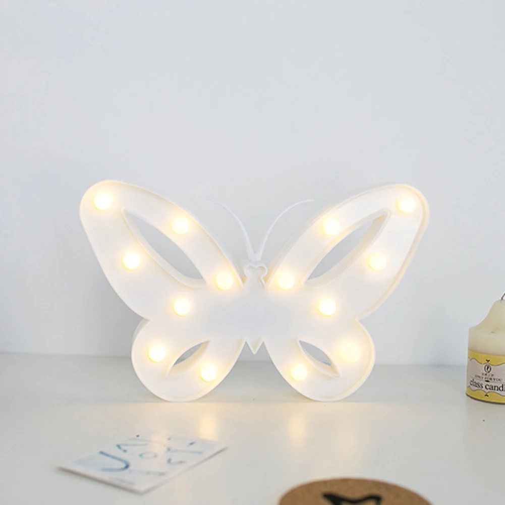 Night Light Bedside Indoor Sleeping Party Living Room Desktop Home Decor LED Marquee Baby Kids Bedroom Wall Hanging Butterfly
