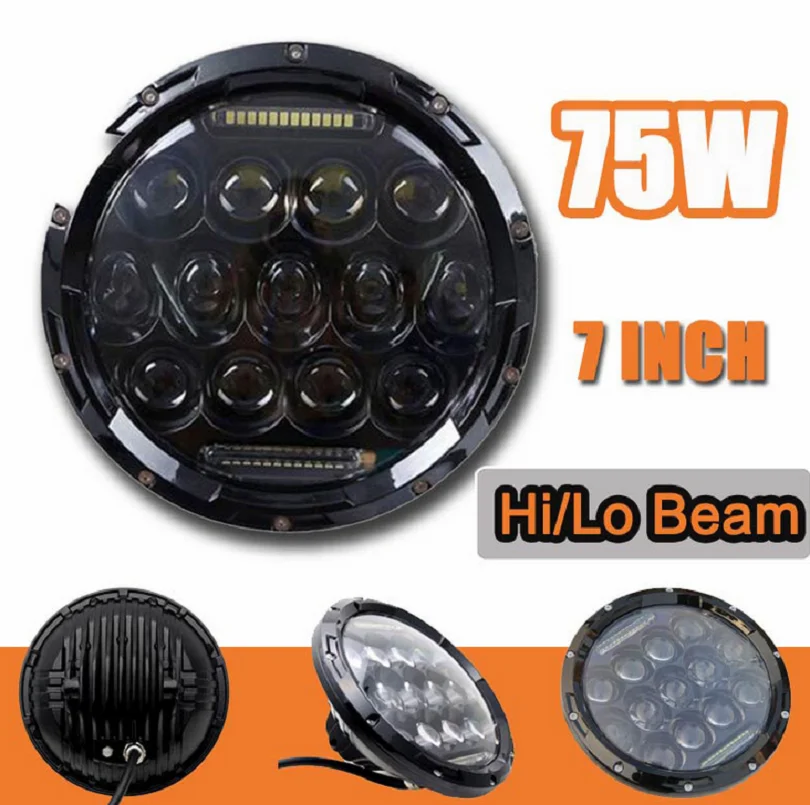 2 шт. 75 Вт 7 дюймов круглый светодиодный фонарь для Nissan Patrol Y60 Hummer H1& H2 Patrol Y60 для Jeep Wrangler TJ JK LJ CJ 2D 4D 7 дюймов светодиодный