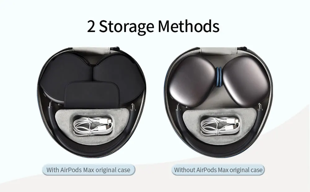 WiWU Leather Bag for AirPods Max Full Protection Hard Case for Airpods