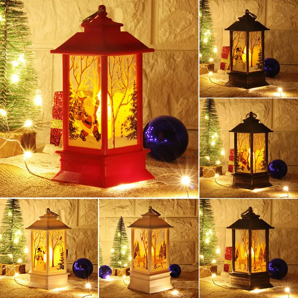 Рождественский Санта-Клаус/Снеговик/олень замок светильник подвесной фонарь орнамент