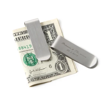 

Free Logo Personalization Simple Design Stainless Steel Money Clip Customzlied