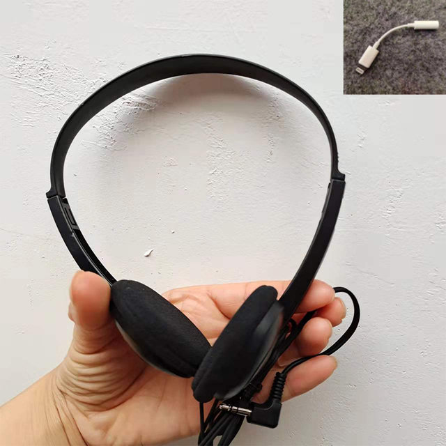 80's Stock Compact Retro Headset With Microphone Black  INS Fashion Style Headset  Black Silver