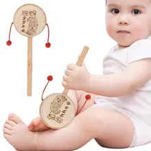 Hot! Dziecko dzieci dziecko drewno grzechotka Instrument perkusyjny dziecko zabawka muzyczna chińskie style nowa sprzedaż tanie tanio Flytec CN (pochodzenie) 7-12m 25-36m 13-24m W wieku 0-6m Drewna 20CM Unisex ZL15100 NONE Grzechotka-bębny