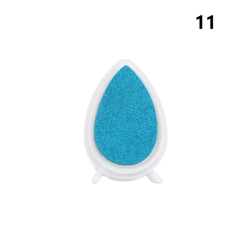 11 Hot 15 colors Drop Shape Ink Stamp Pad Gift for Children Colorful Water Droplets Fingerprint Inkpad Kids Favors DIY Scrapbooking - Color: 11