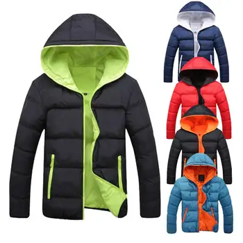 

2019 New Casual Mens Jackets Coat Winter Warm Jacket Coat Patchwork Jacket Hooded Jacket Streetwear Coats Men Outerwear Coats